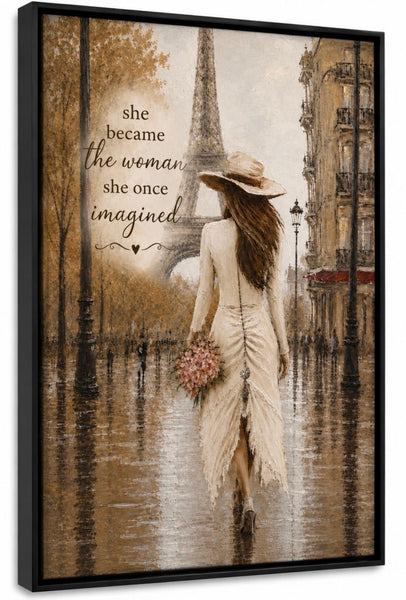 5' X 7" Framed Art - Walking in Paris