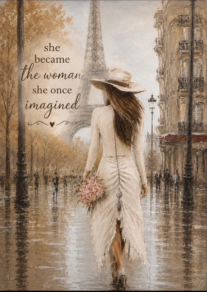 Framed Print 11" X 14" - Walking in Paris -  (Healing Art)