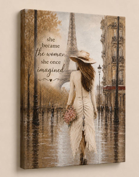 Canvas Print 11" X 14" - Walking in Paris - (Healing Art)