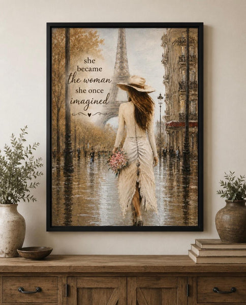 Framed Print 11" X 14" - Walking in Paris -  (Healing Art)