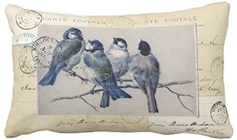 TP532 Birds Throw Pillow