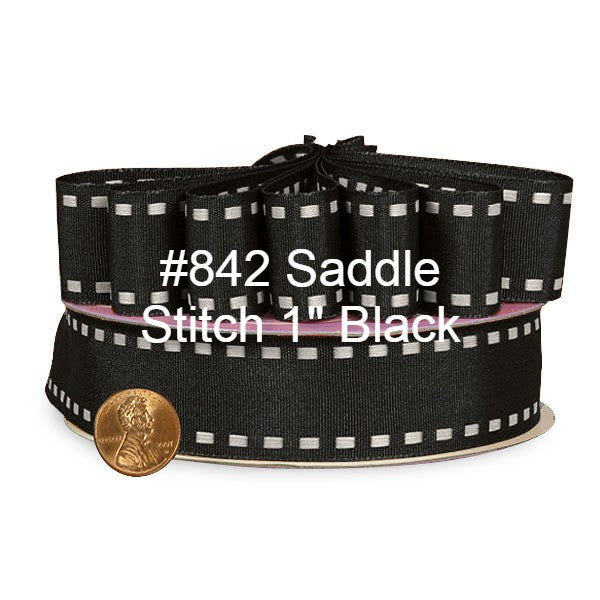 #842 Grosgrain Saddle Stitched Ribbon