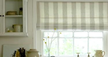 $194.00 Roman Shade Nate Berkus Gray & White Stripe #2P150