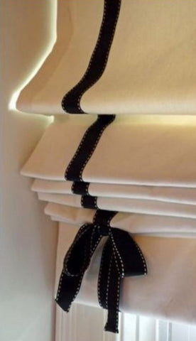 $144.00 Roman Shade with Ribbon & Bow, Unlined #3P091