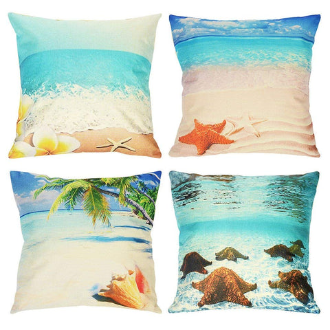 TP46 Beach Scene Throw Pillows Group