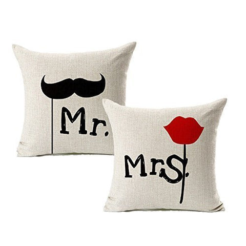 TP71 Mustache & Redlips Throw Pillows Group