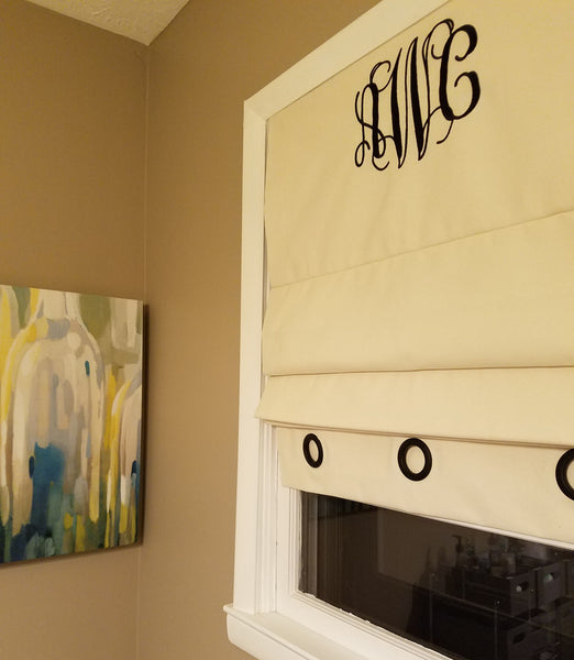 $228.00 Roman Shade with Decorative Grommets & Monogrammed #4P111