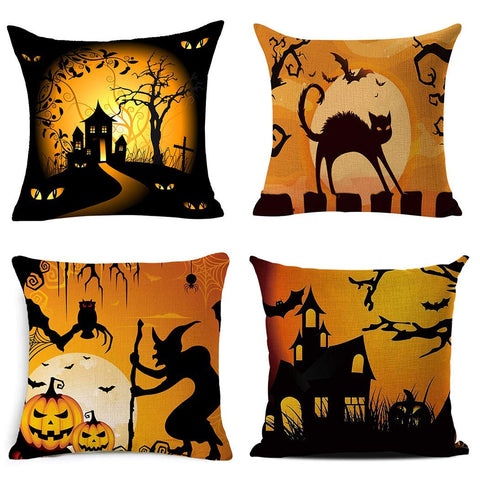 TP137 Dark Halloween Throw Pillows Group