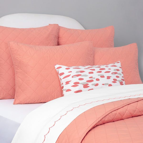 #C3b Coral Scalloped EMBROIDERED SHEETS