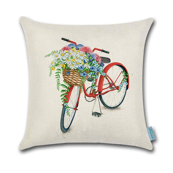 TP36 Vintage Red Bicycle Throw Pillow
