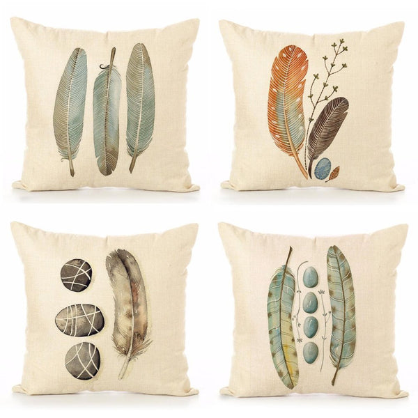 TP108 Feathers & Stones Throw Pillows Group