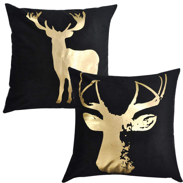 TP89 Golden Deer Throw Pillows Group