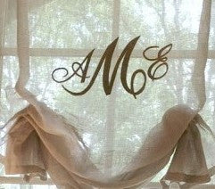 Monogrammed Stationary Sheer Faux Roman #119   PAY 1/2 DOWN