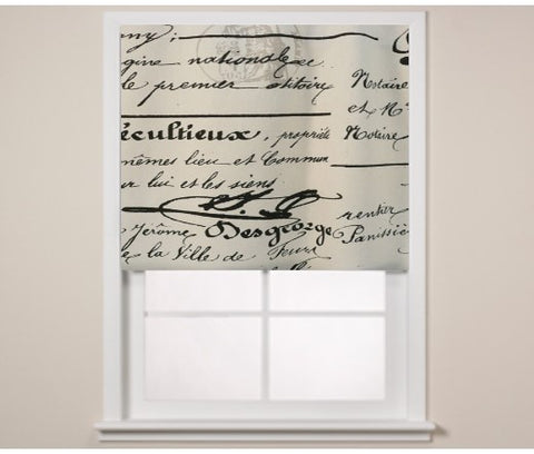 $184.00 Roman Shade "Words" #P102