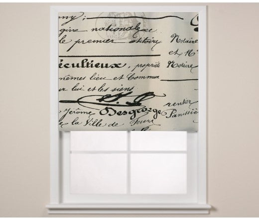$184.00 Roman Shade "Words" #3P102
