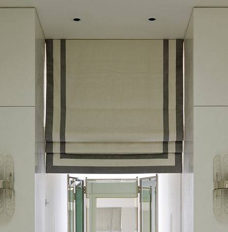 $189.00 Roman Shade with 2 Rows of Ribbon #3P079