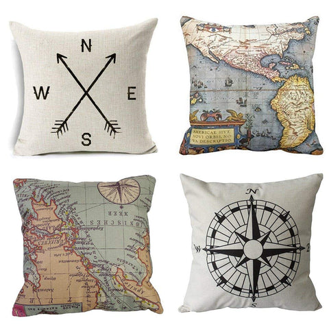 TP66 Maps Throw Pillows Group